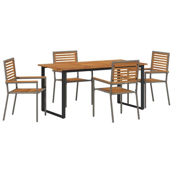 vidaXL Ensemble de salle à manger pour jardin 5 Pièces Gris