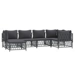 Salon de jardin meuble d'extérieur ensemble de mobilier avec coussins 6 pièces anthracite acier 02_0018313