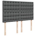 vidaXL Sommier à lattes de lit avec matelas Gris foncé 140x190cm Tissu