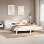 vidaXL Lit bibliothèque sans matelas blanc 180x200 cm bois pin massif