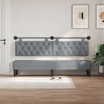 vidaXL Tête de lit suspendue Avec lumière LED Gris clair Tissu