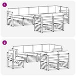 vidaXL Ensemble de canapés d'extérieur 8 Pièces Blanc et anthracite
