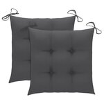 vidaXL Chaises de jardin avec coussins 2 Pièces Acacia solide et acier
