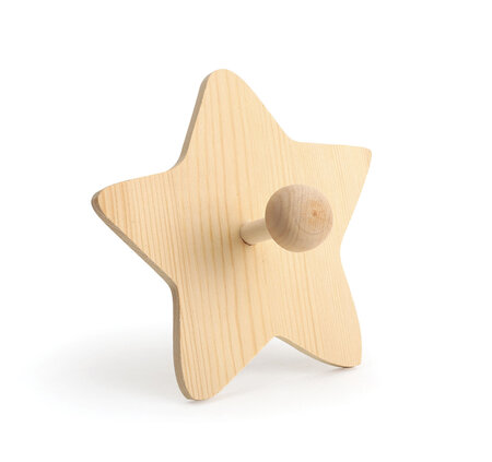 Patère étoile en bois 15cm
