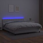 vidaXL Sommier à lattes de lit avec matelas et LED Blanc 180x200 cm