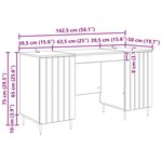 vidaXL Bureau Blanc brillant 142 5 x 50 x 75 cm Bois d'ingénierie