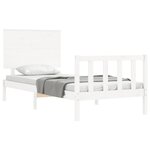vidaXL Cadre de lit sans matelas blanc bois de pin massif