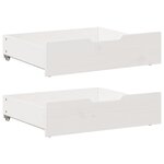 vidaXL Tiroirs sous le lit 2 Pièces blanc 75x55x17 cm bois de pin massif