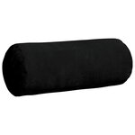 vidaXL Coussins d'accent 2 Pièces Noir Ø 15 x 40 cm Tissu en microfibre