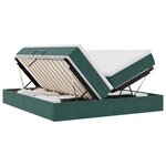 vidaXL Lit avec rangement et matelas Vert foncé 200 x 200 cm Velours