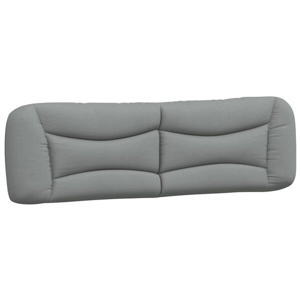vidaXL Coussin de tête de lit gris clair 193 cm tissu