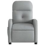 vidaXL Fauteuil inclinable de massage gris clair tissu