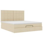 VidaXL Cadre de lit ottoman avec matelas crème 180x200 cm tissu
