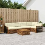 vidaXL Ensemble de canapés d'extérieur 6 Pièces Naturel et Crème