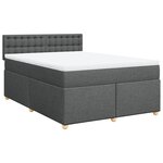 vidaXL Sommier à lattes de lit avec matelas Gris foncé 140x200cm Tissu