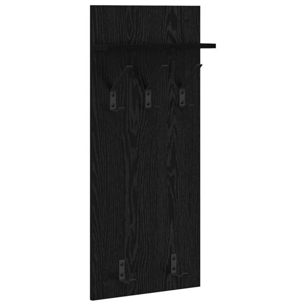 vidaXL Porte-manteau mural avec étagère Chêne noir 90 x 40 x 10 cm
