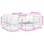 vidaXL Salon de jardin 7 Pièces et coussins bois massif sapin de douglas