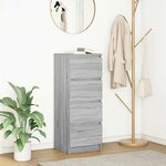 vidaXL Buffet sonoma gris 37 5x35x99 cm bois d'ingénierie