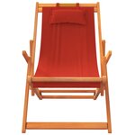 vidaXL Chaises de plage pliables lot de 2 rouge tissu