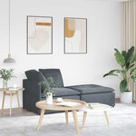 vidaXL Canapé modulaire et repose-pieds et coussins velours gris foncé