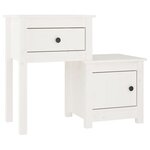 vidaXL Table de chevet Blanc 79 5x38x65 5 cm Bois de pin massif