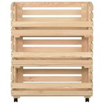 vidaXL Chariot à légumes 77x30x80 cm Bois de pin solide