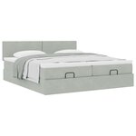 VidaXL Cadre de lit ottoman et matelas gris clair 180x200cm velours
