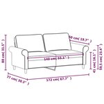 vidaXL Canapé à 2 places Gris foncé 140 cm Tissu