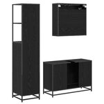 vidaXL Ensemble de mobilier de salle de bain 3 Pièces Chêne noir