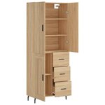 vidaXL Buffet haut Chêne sonoma 69 5x34x180 cm Bois d'ingénierie