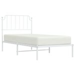 vidaXL Cadre de lit métal sans matelas avec tête de lit blanc 90x190cm