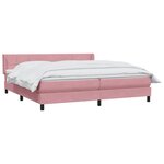vidaXL Sommier à lattes de lit avec matelas rose 180x210 cm velours