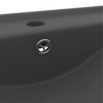 vidaXL Lavabo avec trou de robinet Gris foncé mat 60x46 cm Céramique