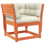 vidaXL Canapé de jardin accoudoirs et coussins cire marron massif pin