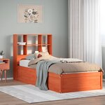 vidaXL Cadre de lit sans matelas cire marron 90x190 cm bois pin massif