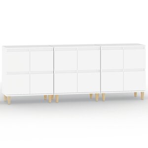 vidaXL Buffets 3 Pièces blanc 60x35x70 cm bois d'ingénierie