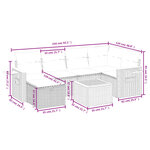 vidaXL Salon de jardin avec coussins 7 Pièces gris résine tressée