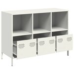 vidaXL Buffet blanc 101 5x39x73 5 cm acier laminé à froid