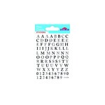 92 Autocollants - Alphabet - Noir & Argenté - Paillettes - 1 8 cm