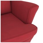 vidaXL Chaise à bascule avec pieds en bois et tabouret Bordeaux