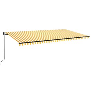 vidaXL Auvent rétractable automatique 600x350 cm Jaune et blanc