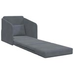 vidaXL Canapé-Lit Gris foncé 65 x 80 x 83 cm Velours