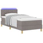 vidaXL Lit à ressorts avec matelas Taupe 90 x 190 cm tissu