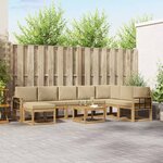vidaXL Ensemble de canapés d'extérieur 9 Pièces Blanc et Beige