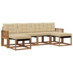 vidaXL Ensemble de canapés d'extérieur 6 Pièces Naturel et Beige