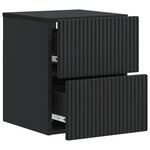 vidaXL Cabinet de chevet mural 2 Pièces Noir 33 x 34 5 x 40 cm