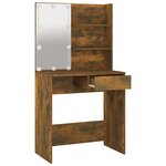 vidaXL Coiffeuse avec LED Chêne marron 74 5x40x141 cm