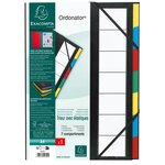 Trieur Rigide Ordonator Dos Extensible 7 Compartiments Noir - Couleurs Assorties - X 6 - Exacompta