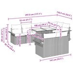 Ensemble de canapé de jardin en 9 pièces avec coussins en poly rattan marron vidaXL