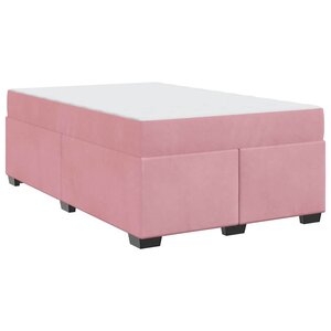 vidaXL Cadre de lit avec matelas Rose 120 x 200 cm Velours